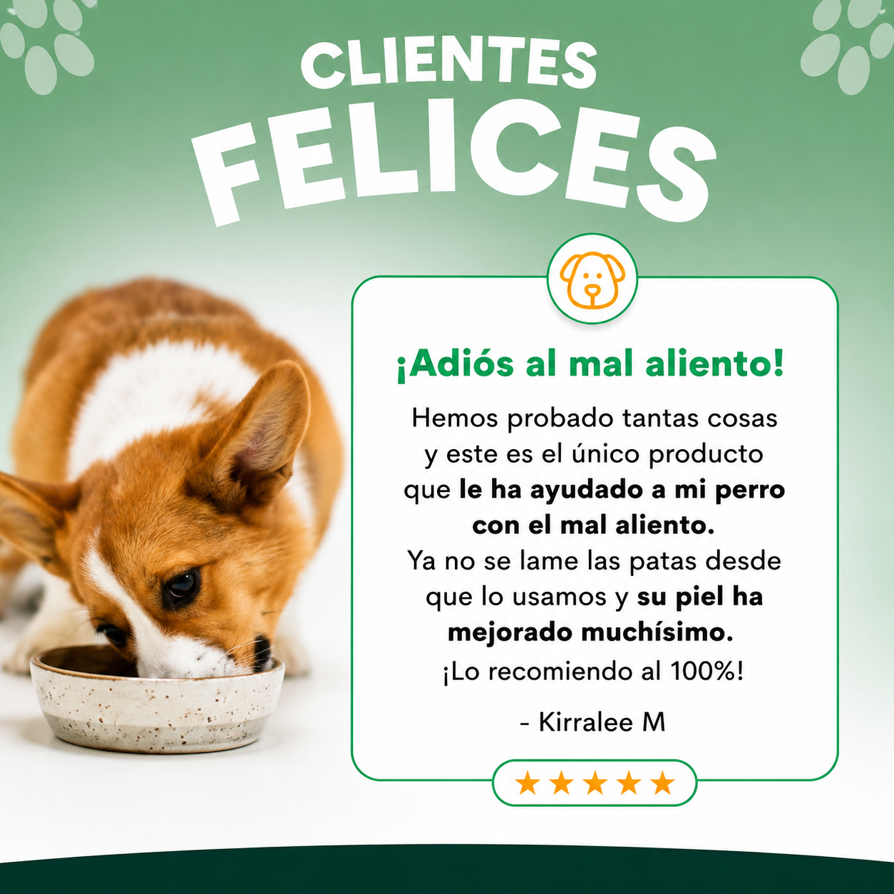 Reseña de cliente feliz