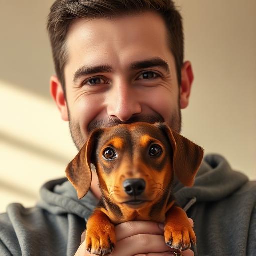 Cliente feliz con su perro