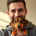 Cliente feliz con su perro